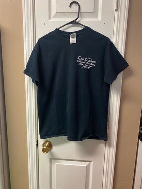 Gildan Black Crewneck Tee with White Script Chest Logo